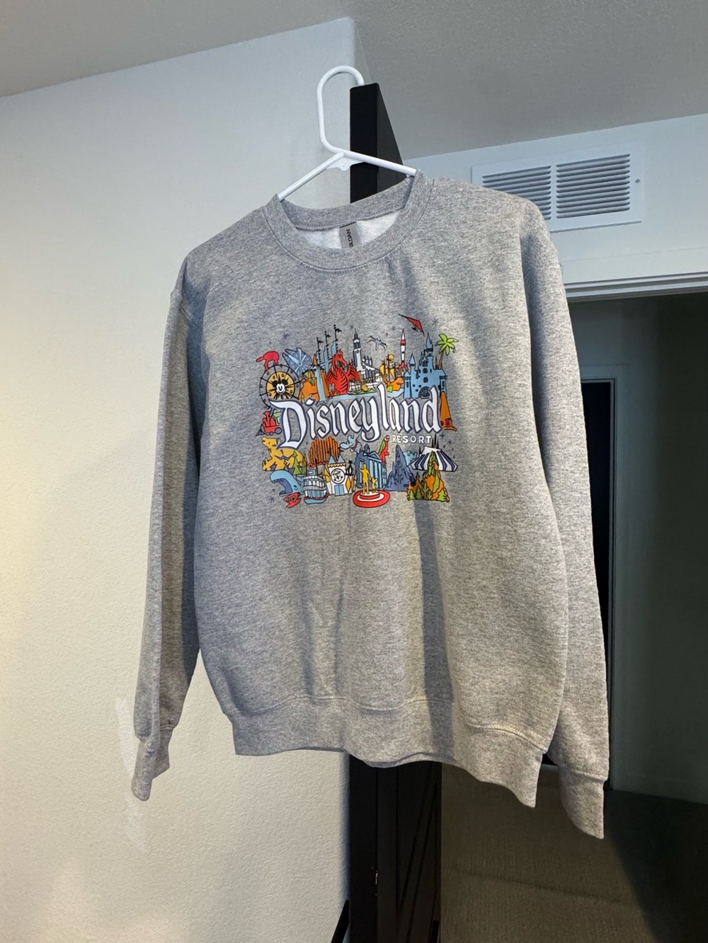 Gildan Gray Disneyland Resort Graphic Crewneck - Multicolor Print